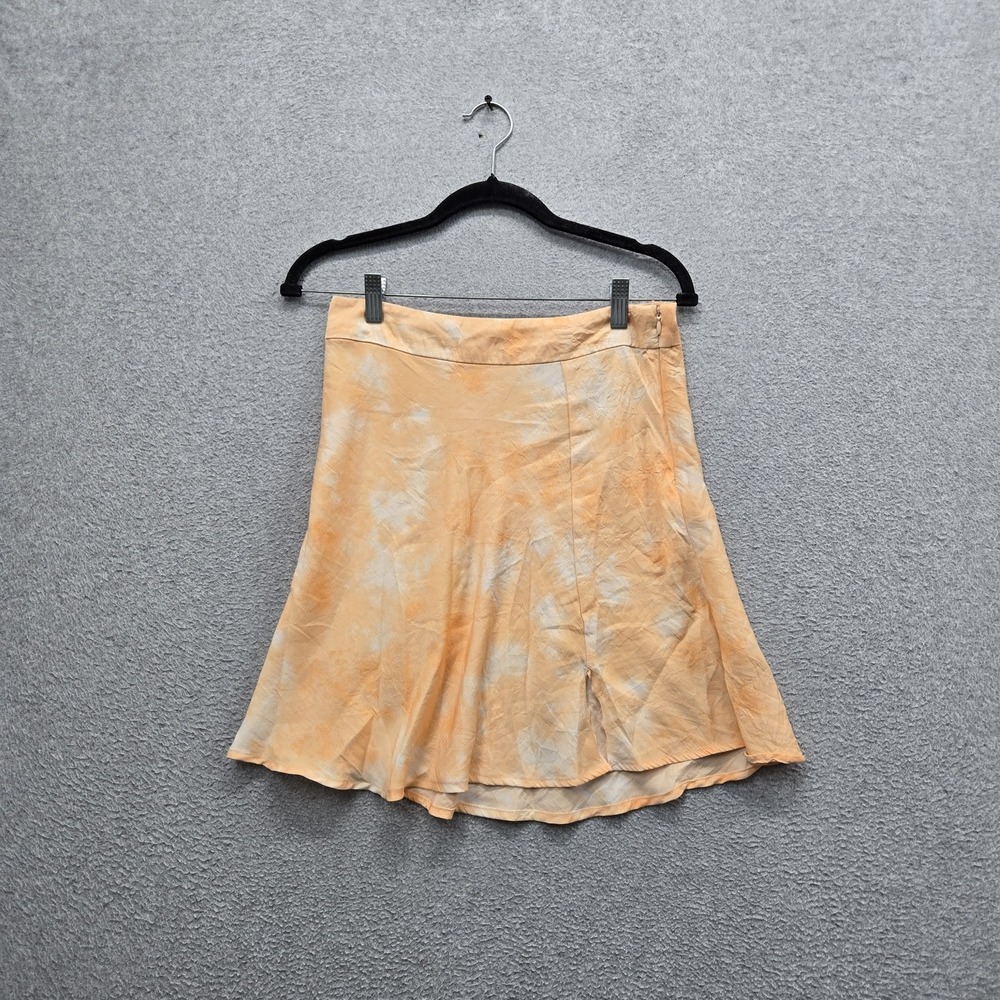 Free People Women Skirt US 6 Orange Mini Skirt Tie Dye A-Line Martine Flirt